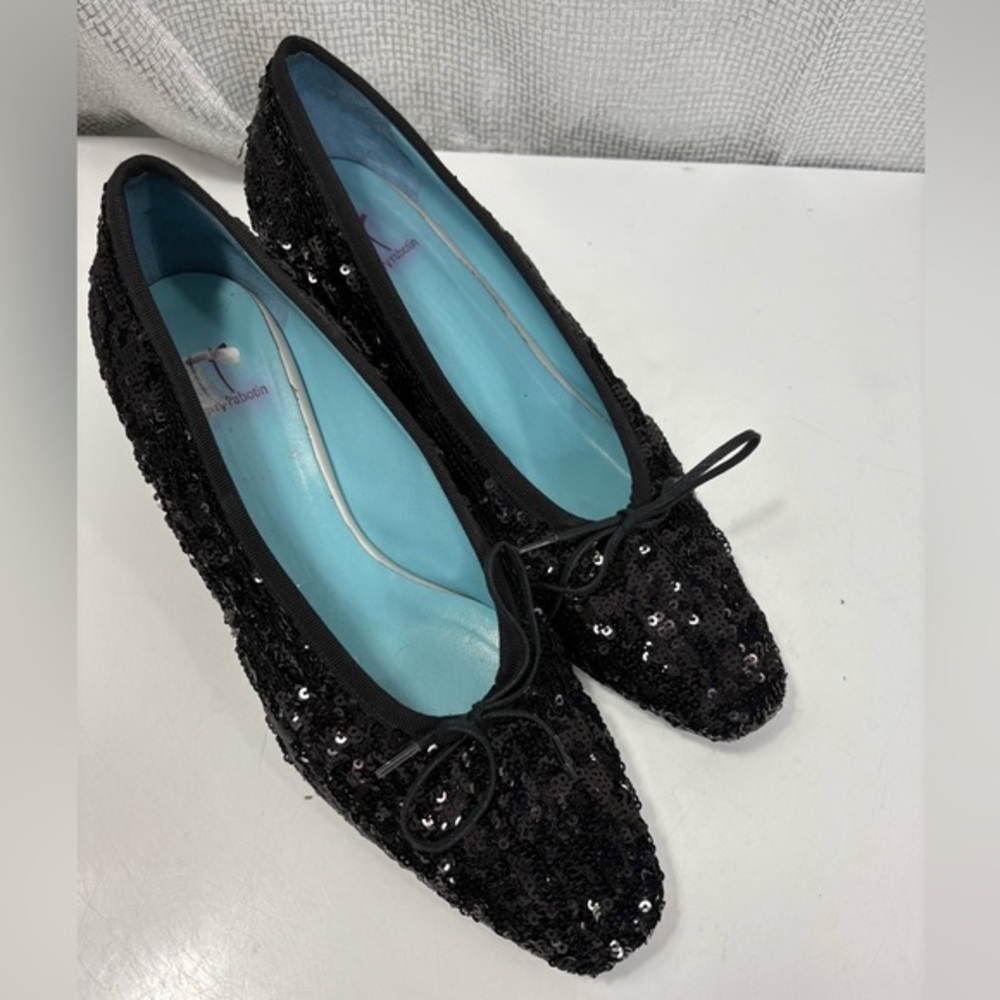 Thierry Rabotin Sparkling Black Sequin Occassion Shoes Size 41 / 10